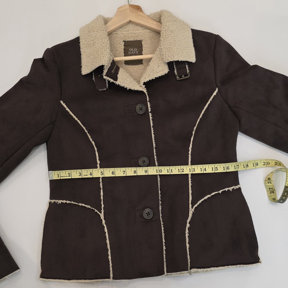 Suden Women Brown Shearling Jacket Button-up Tedy Sherpa Fall Western Winter - Picture 4 of 7